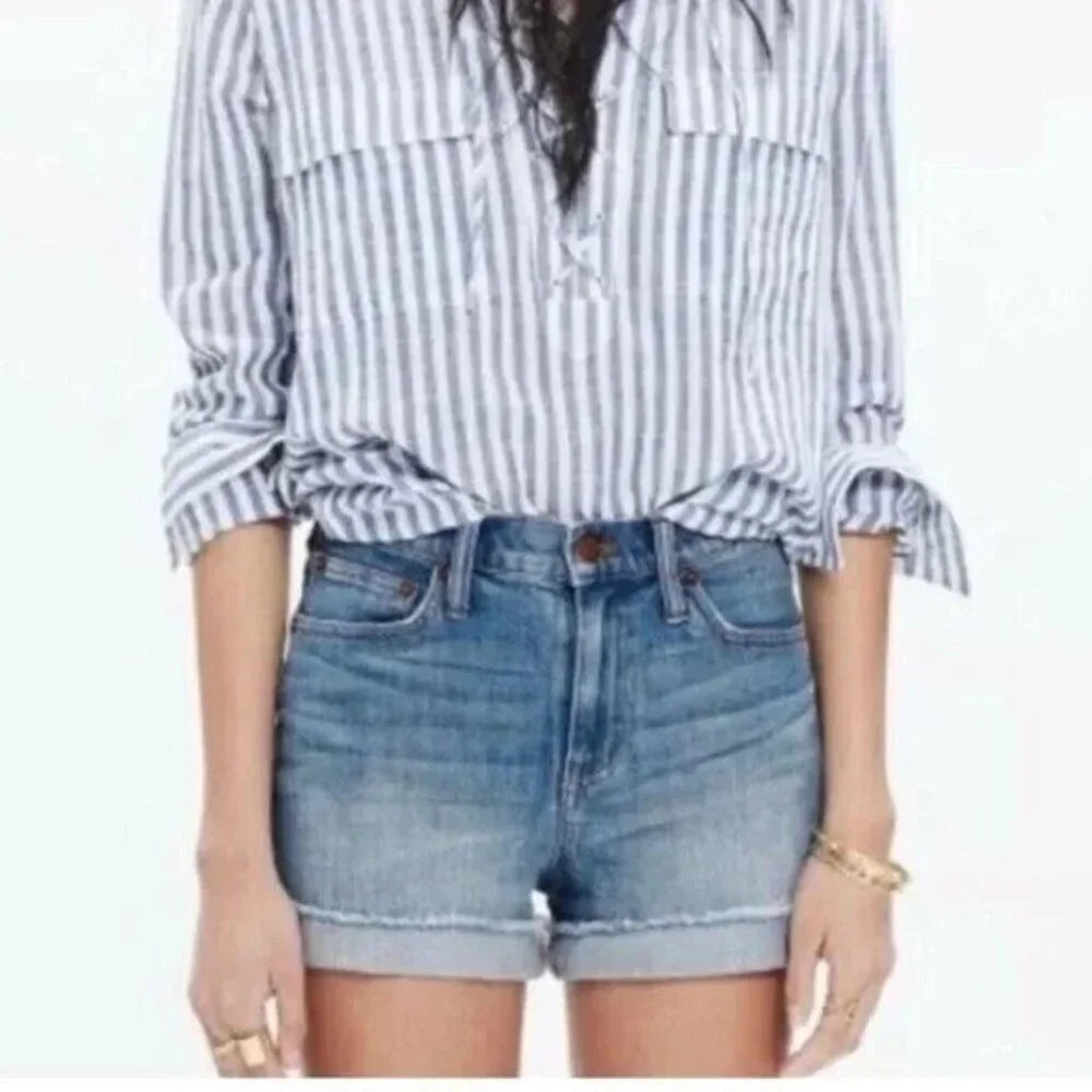 Madewell Light Wash High Rise Denim Boyshorts